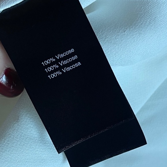 NWOT Donna Karan New York Black Label White Viscose Tie Front Tunic Shirt XL - Picture 8 of 9